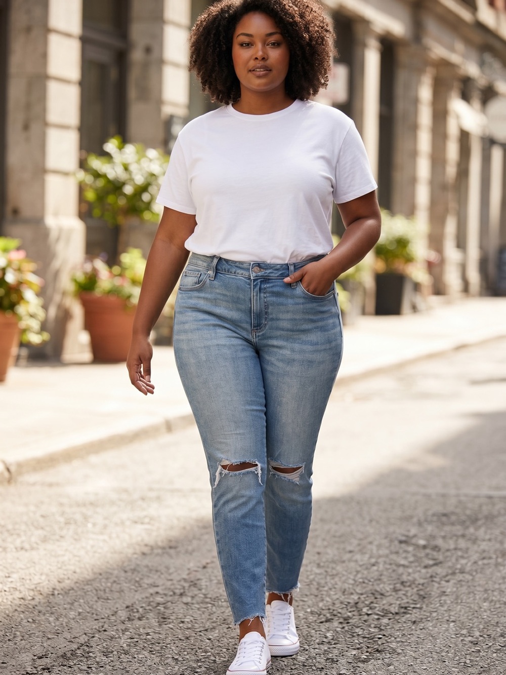 LC Lauren Conrad Light Blue Mid-Rise Distressed Ankle Jeans